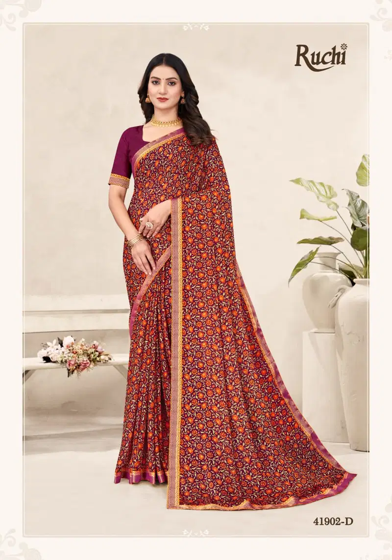 Simayaa Vol 34 By Ruchi Chiffon Daily Wear Saree Exporters In India
